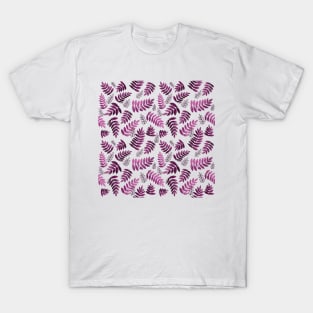 Modern Fern Leaves - Pink T-Shirt